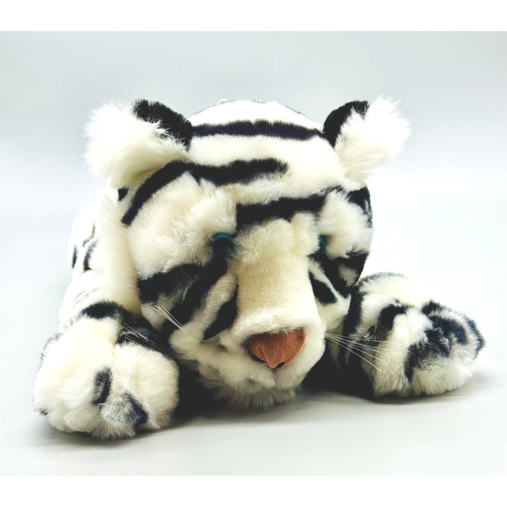 Animal Alley Plush White Tiger Black Stripes Blue Eyes Toys R Us 2000 Vintage